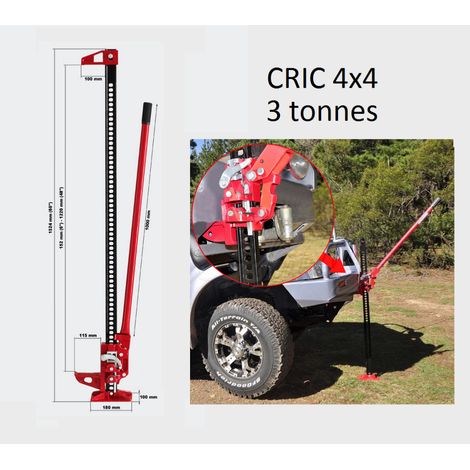 Cric tout terrain 3000 kg – Hauteur de levage 15,5 à 135 cm – Utilisation pour dépannage 4x4 – Résistant aux terrains accidentés (1/3)