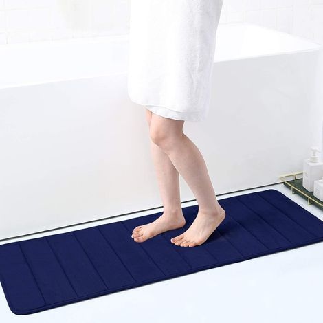 Paillasson Intérieur Antidérapant 40 x 120 cm, Tapis d'entrée Lavable en Machine, Tapis Entrée Intérieur Doux, Absorbant et Résistant, Antidérapant Durable Ultra, Bleu foncé (1/5)