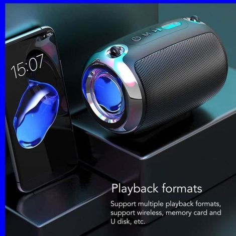 Enceinte Bluetooth - Portable - HiFi - Lecteur Carte Micro SD Et Clé USB - Avec Dragonne - 1 Pièce (1/4)