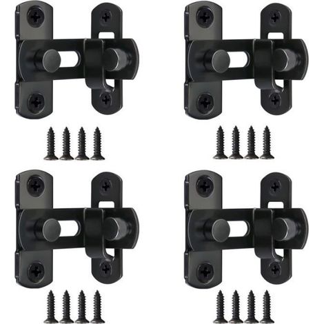 Verrou Porte Coulissante - Acier Inoxydable 50x45x30 mm - Angle 90 Degrés - Pour Portes Armoires Fenêtres Salle De Bain - 4 Pièces (1/4)