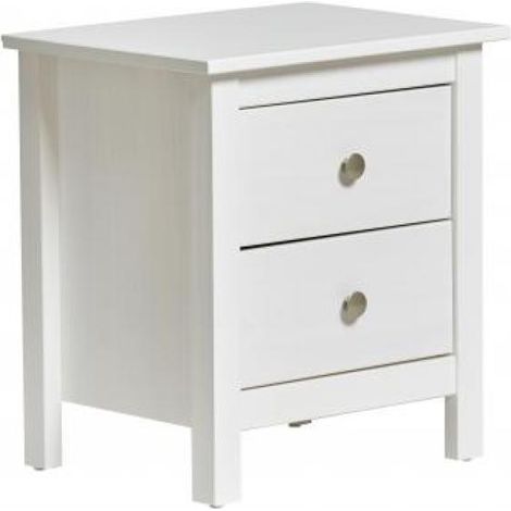 Mesita 2 cajones modelo Bella acabado blanco, 46 cm(ancho) 49.5 cm(altura) 35 cm(fondo) (1/5)