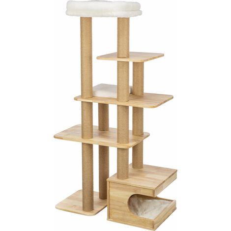 Katzenbaum - TRIXIE - Thiago - Natur - Abnehmbares Bett - Gummibaum