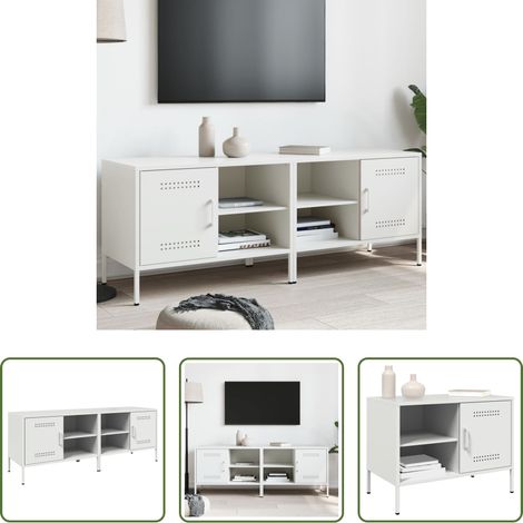 Stahl - TV-Schränke 2 Stk. Weiß 68x39x50,5 cm Stahl (1/5)