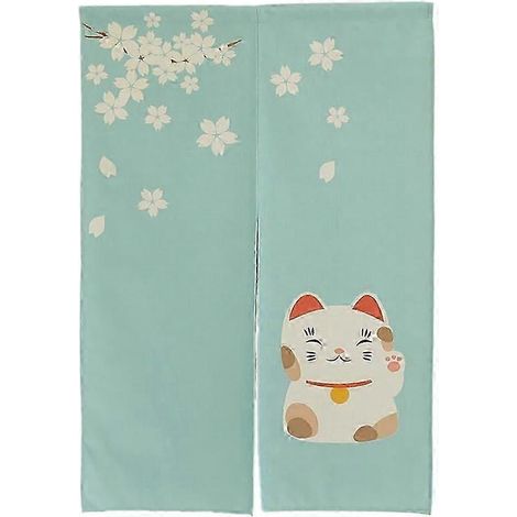 Koi-Türvorhang/Wandteppich (japanischer Stil) – Raumteiler-Sakura Fortune Cat (1/5)