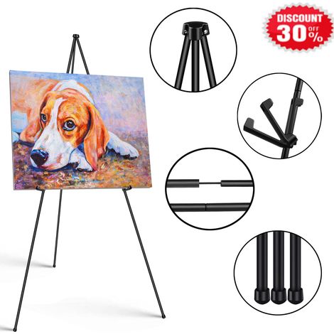 Trépied Peinture Chevalet Artiste Studio Affichage Tableau Blanc Pliable Support (1/4)