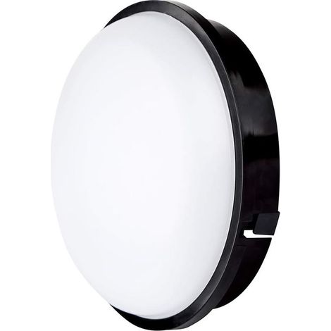 Plafonnier LED Rond Noir 15W, IP65, 1600Lm, Blanc Chaud 3000K, Parfait pour Intérieur, Extérieur, Salle de Bains, Couloir, Couloir, Jardin, Garage, Blanc Chaud