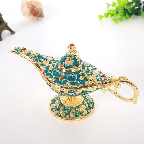 Lampe Aladdin Classique Deluxe, Verte, avec Coffret Cadeau, Éclairage Oriental Vintage, Lampe à Huile Décorative, Idée Cadeau Traditionnelle, Modèle Premium, 30cm, Inclus Étui Offert (1/5)
