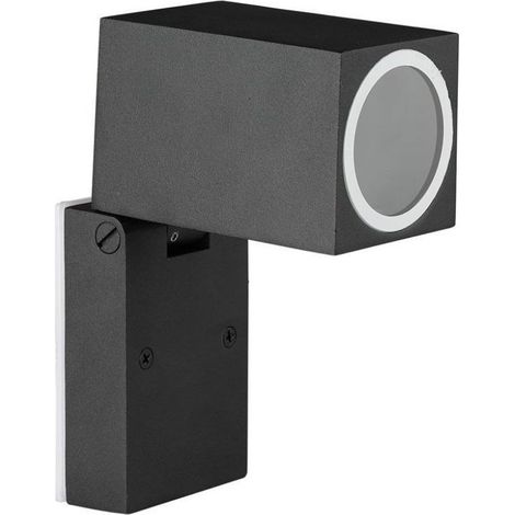 Foco de pared LED cuadrado V-TAC GU10 (máx. 35 W), regulable, color negro, IP44 (1/5)