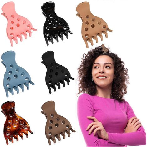 Lot de 7 pinces à cheveux pour donner du volume aux racines des cheveux bouclés. Pinces pour un volume maximal sans marques. (1/5)