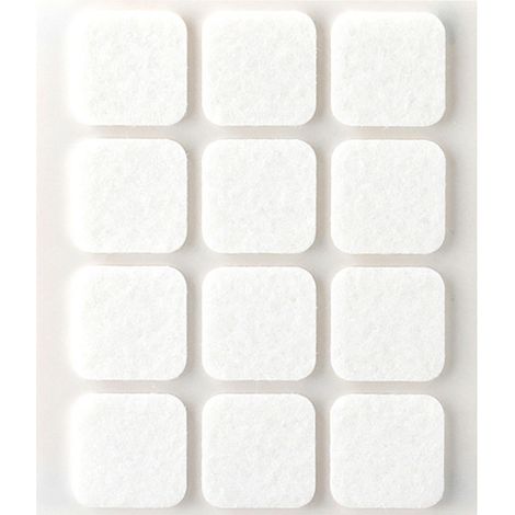 Pack de 12 feutres adhésifs synthétiques blancs 22x22mm Plasfix INOFIX (1/3)