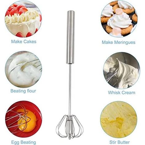 Fouet à oeufs 11,8 pouces de Long en acier inoxydable Ballon fouet à main mélangeur à poussoir ustensile de cuisine pour le mélange de cuisine en fouettant en agitant - 5