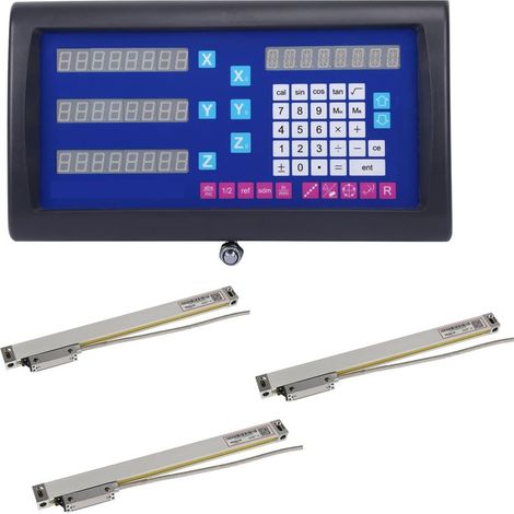 Échelle linéaire numérique Tour Mill Kit Es-17 3 Lecture numérique Axis DRO + 3 pièces TTL GS10 0.00 Ligne de codeur Optique à échelle linéaire de 5mm pour la Machine de Tour de fraisage de Moulin (1/5)