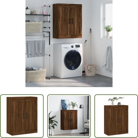 Holzschrank - Wandschrank Braun Eichen-Optik 69,5x34x90 cm Holzwerkstoff (1/5)