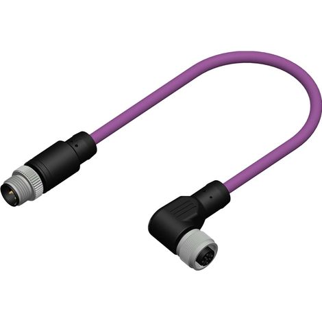 Connecteur pré-câblé RS PRO 4 conducteurs , Prise femelle coudée droite Femelle vers Fiche mâle droite, 5m ( Prix pour 1 )