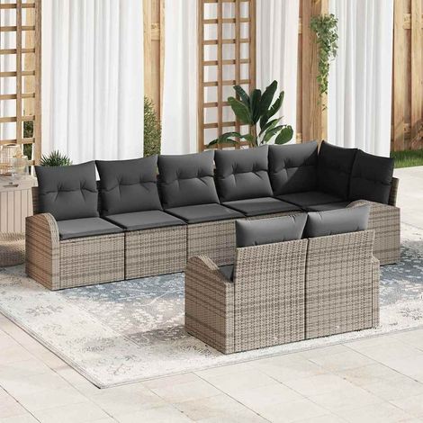 Conjunto de sofá de jardín 8 pcs ratán sintético vidaXL (1/5)