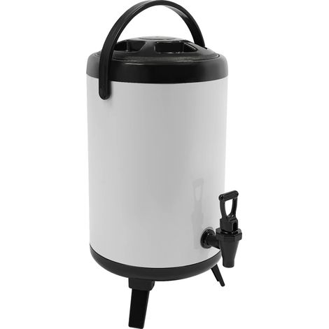 Dispenser termico per bevande, capacità 10 litri, mantiene le bevande calde per 4-8 ore, BIANCO (1/2)