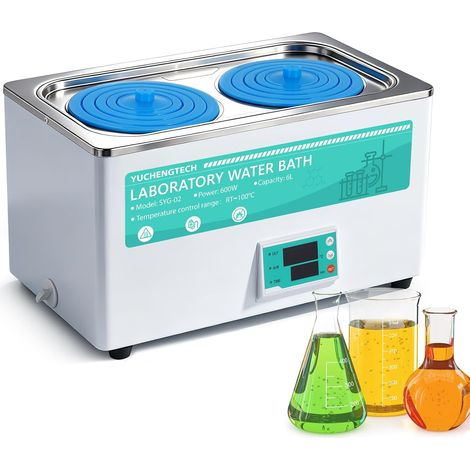 Bain-marie Numérique 6L 600W Thermostat Intelligent ±0,5°C Température RT à 100℃ Minuterie 0-999min Écran LED Acier Inoxydable pour Laboratoire, Chimie, Biologie (1/5)