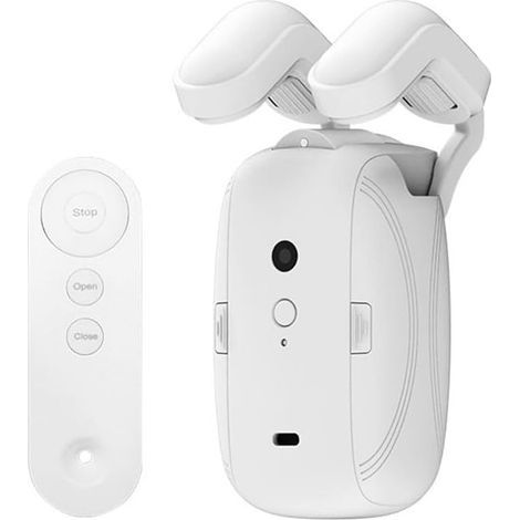 Apri tende intelligente, apri tende automatico, motore elettrico per bastoni romani/binari a T, design moderno ed elegante, versione con telecomando. (1/4)