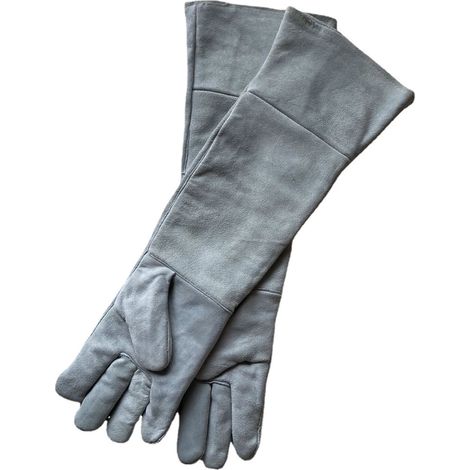 60 cm lange, doppellagige Handschuhe aus Rindsleder, Anti-Biss-Anti-Krampf-Arbeitsschutz