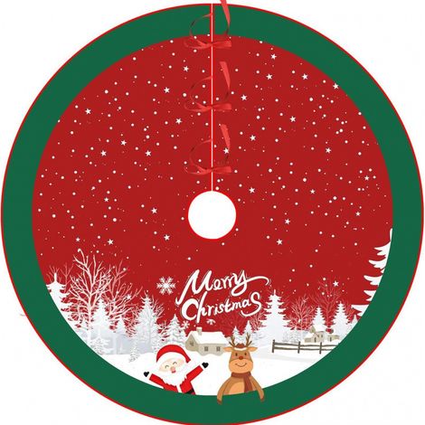 Jupe de sapin de Noël 2026, décorations de Noël, jupe de sapin imprimée dessin animé, tablier de base pour sapin de Noël - Diamètre 120 cm - B-4