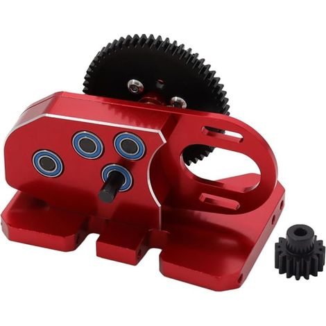 Boîte de Transmission Centrale à 2 Vitesses CNC Basse avec Engrenage D'Overdrive pour LCG 1/10 RC Crawler SCX10 III 90046 TRX4 Rouge (1/5)