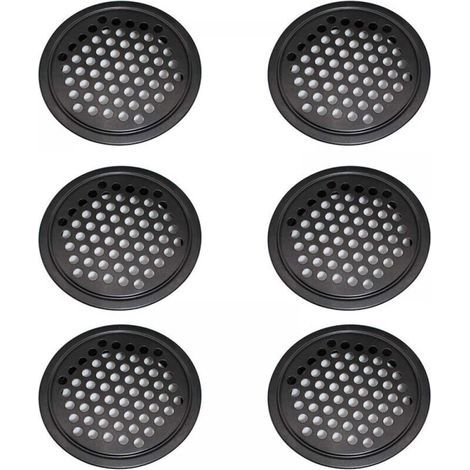 Pair Grilles d'aération en acier inoxydable, grilles d'aération pour armoires - grilles d'aération rondes de 65 mm. (1/4)