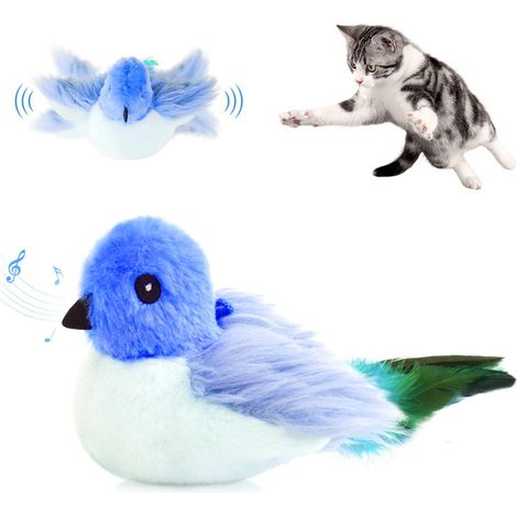 Jouet interactif pour chat oiseau électrique avec battement d'ailes et sons (1/5)