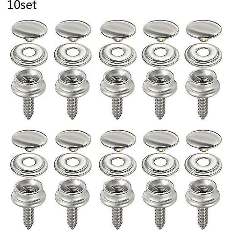 Kit de 10 fixations à pression en acier inoxydable pour tente, bateau, yacht, bâche, outils, douilles et boutons (1/5)