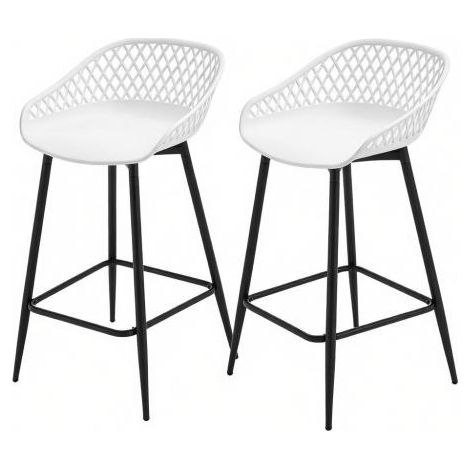 Tabourets de bar élégants avec repose-pieds — sièges adaptés à la cuisine et au jardin (lot de 2) (1/5)