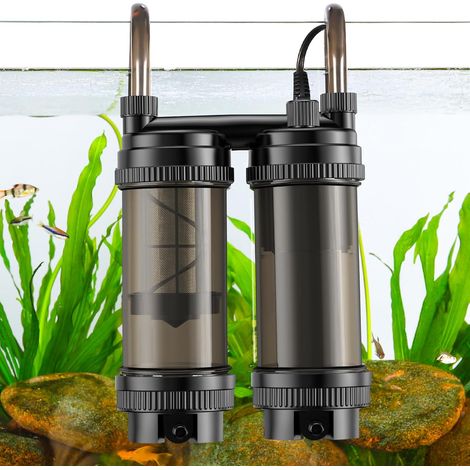 Aquarium à Filtre Externe 9W Filtre à Eau à Double Débit, 450L/H Filtre Extérieur pour Aquarium Ultra Silencieux Filtre d'aquarium de 27 à 74 litres (1/5)