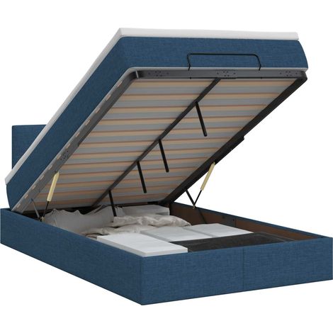 Maison Exclusive - Letto ottomano con materasso Blu 120 x 190 cm Tessuto (1/5)