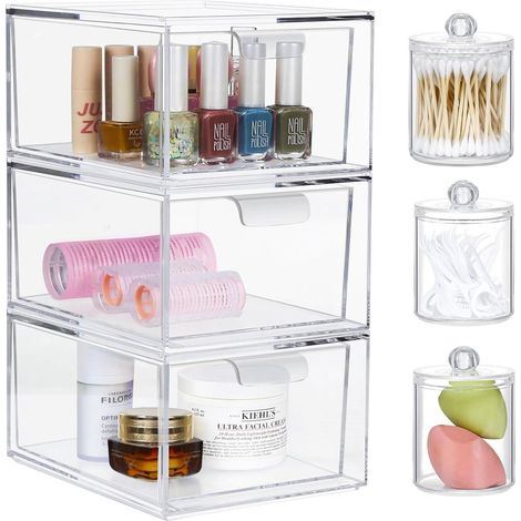 Greentainer Kosmetik Organizer Schubladen Stapelbar Acryl-Make-up-Organizer 3 (1/5)