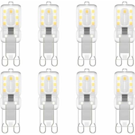 Ampoule LED G9, G9 LED 220V Blanc Naturel 3000K 3W Equivalent à Halogène 30W Halogène Lumière 8-Pack (1/5)