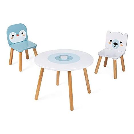 Janod Banquise Ensemble Table et 2 Chaises Blanc