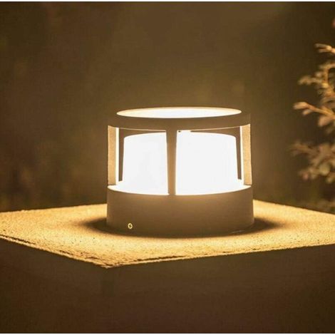 Pelouse européenne cylindrique Lampe sur pied, jardin extérieur Colonne lumineuse Paysage étanche Cour pont Patio Pier chemin Pilier Lumière Villa Pathway LED Grassland étage lumières clôture (1/4)