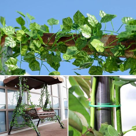 Guirlande de lierre artificiel Bcc en 12 pièces, plante de lierre artificiel verte, guirlande de lierre pour jardin, mariage, (2,1 m, 12 bandes) (1/3)