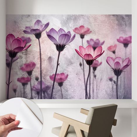 Papier peint autocollant avec imprimé pour décoration intérieure pour rénovation a motif Fleurs pastel 104x70 cm (1/5)