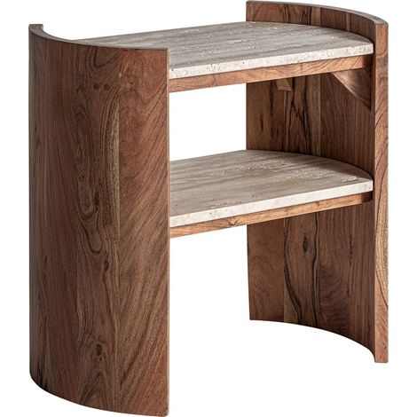 Table basse travertin beige style contemporain finition artisanale - Beige travertin naturel élégant (1/5)