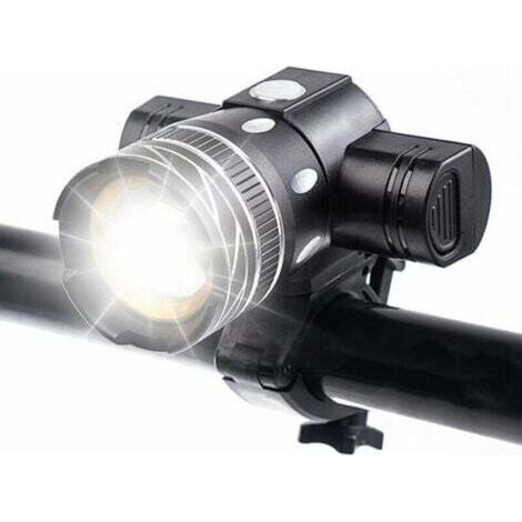 Phare rechargeable de lumière de vélo de 5000 lumens, lampe de vélo LED étanche haute luminosité 6 heures d'équitation lampe de poche de sécurité routière de montagne avec 3 modes (1/4)
