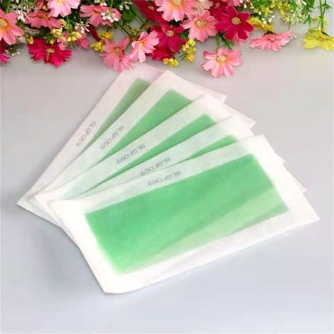 Papier ciré dépilatoire double face, pratique, pour le maillot, le visage, les jambes, les aisselles et le corps, doux et adhésif, vert (1/5)