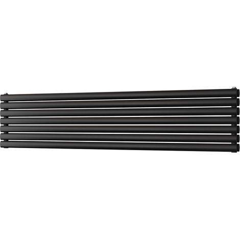 Omeara Axis - Black Horizontal Radiator H406mm x W1800mm Double Panel