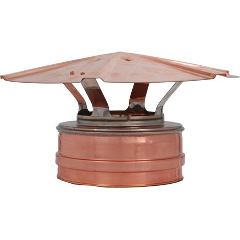 Comignolo a cappello in rame antipioggia 80-130 mm