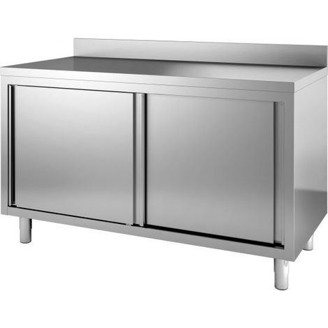Meuble Bas Inox Avec Dosseret - Profondeur 600 - Combisteel (1/2)