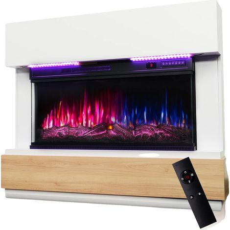 Cheminée Électrique, Chauffage Réglable, Télécommande, noir (1/2)