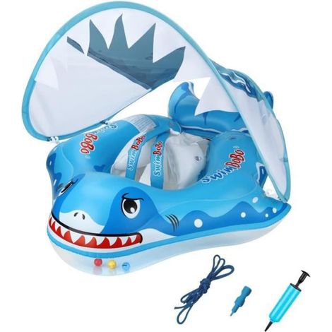 Bouée Bébé - Anneau de Natation Bébé - Bébé Siège De Piscine avec auvent Amovible Bouée Piscine Gonflable pour Bébé de 3 à 12 Mois (1/4)