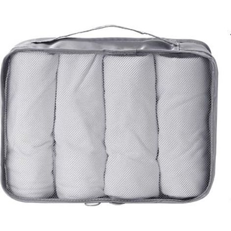 TRADE SHOP - Organizer Viaggio Organizza Valigia Bagagli Borsa Per Vestiti 30x20x12cm Grigia 87718 - (1/5)