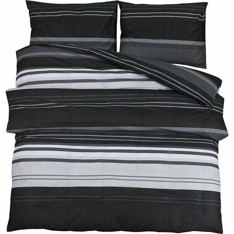 Maison Exclusive - Set Copripiumino Nero e Bianco 140x200 cm in Cotone