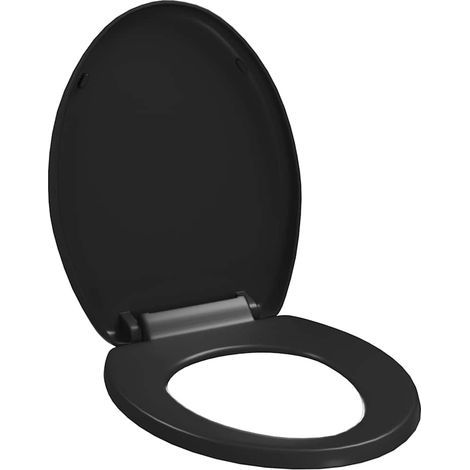 Abattant adulte pour WC à fermeture - Siège WC en douceur Libération rapide Noir BV356856 - BonneVie (1/5)