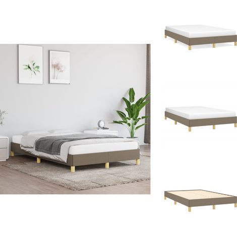 Bettgestell ohne Matratze Taupe 120x200 cm Stoff - Bettrahmen - Doppelbett - Lattenrost - Holzrahmen - Boxspringbetten (1/5)