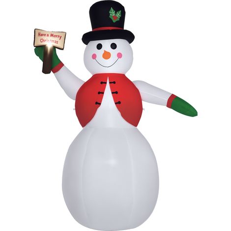 Muñeco de nieve inflable gigante de 242 cm con luces LED, decoración navideña impermeable para exteriores. (1/5)